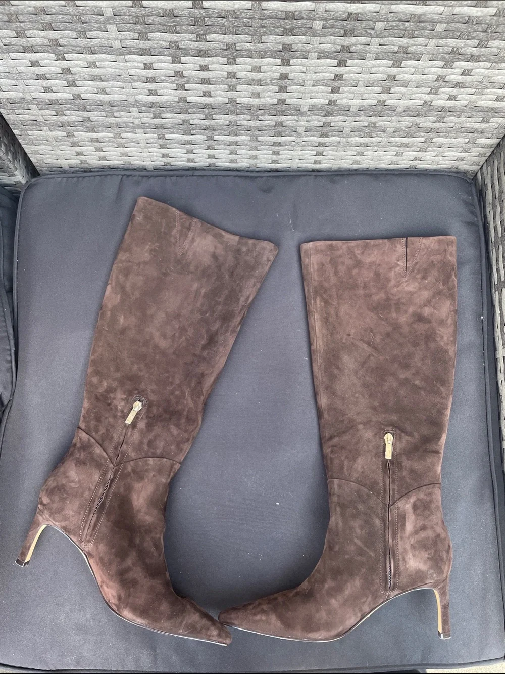 Marc Fisher Brown Suede Knee high Boots wide calf